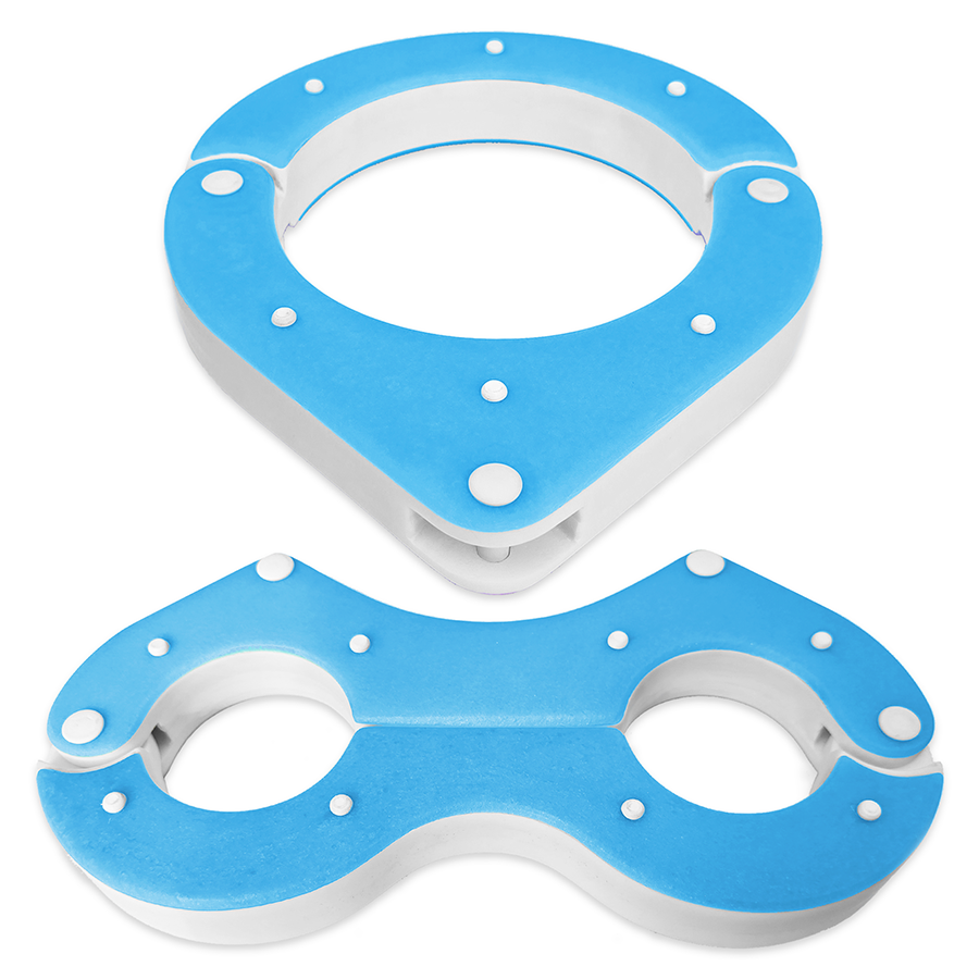 BDSM Collar and Wrist Pillory Combo – Blue and White – Handmade High-Quality Resin BDSM Set with Free Chain and Padlocks – Exclusive Design by Chantelleh23