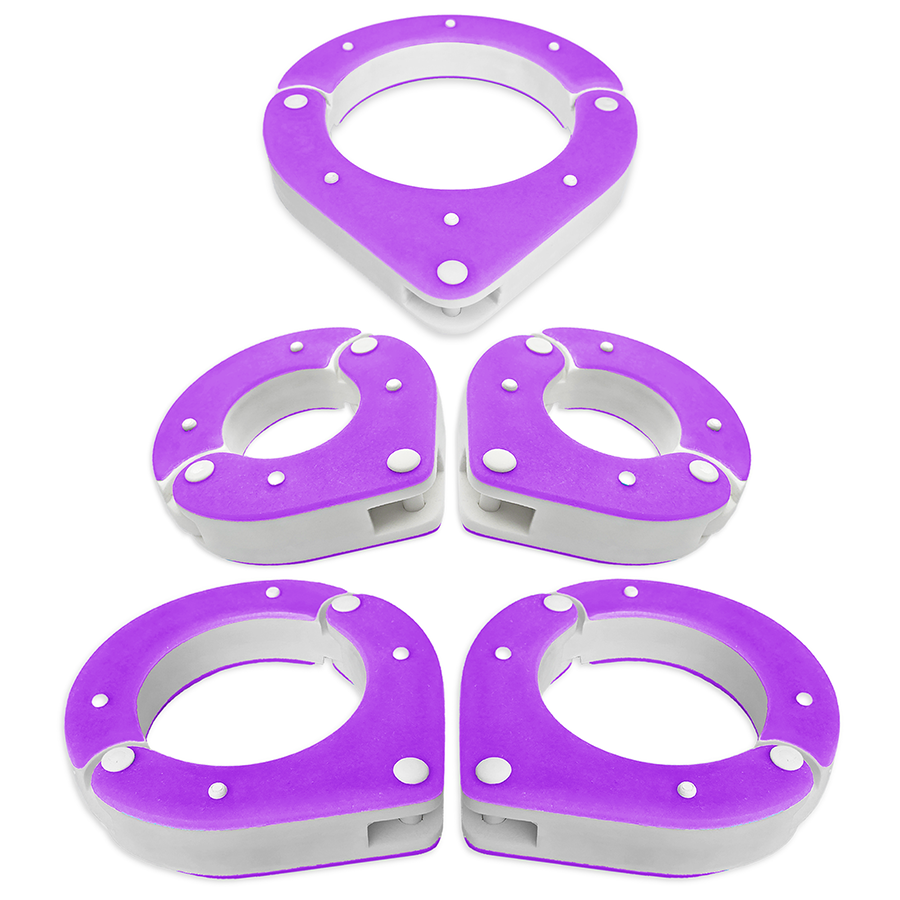 Collar, Wrist and Ankle Shackle Set – Pink and White – Handmade High-Quality Resin BDSM Set with Free Chain and Padlocks – Exclusive Design by Chantelleh23