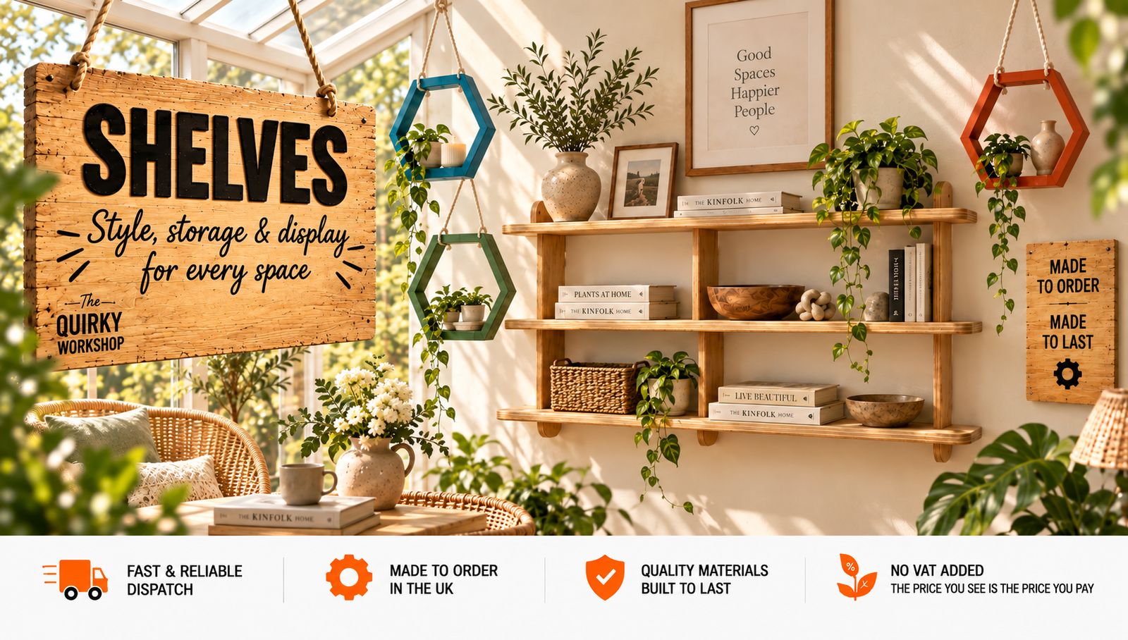 Wooden wall shelves in modern, decorative and made-to-order designs for living rooms, bedrooms and home interiors