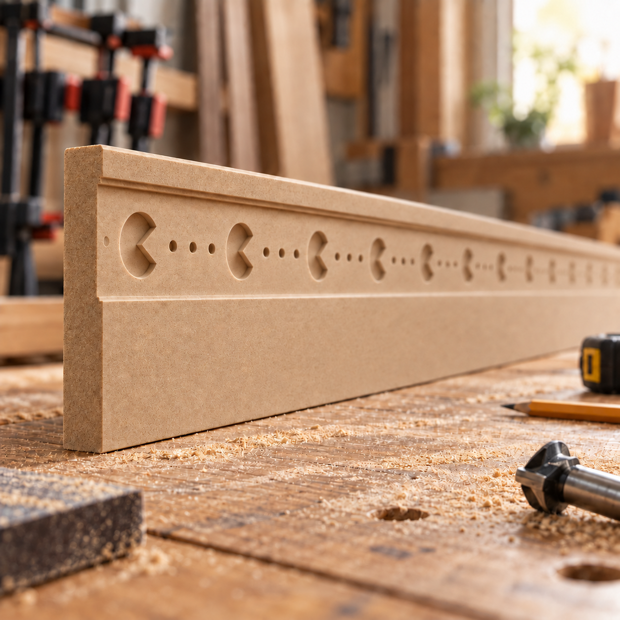 Arcade MDF skirting board precision machined from 18mm MDF in a UK workshop