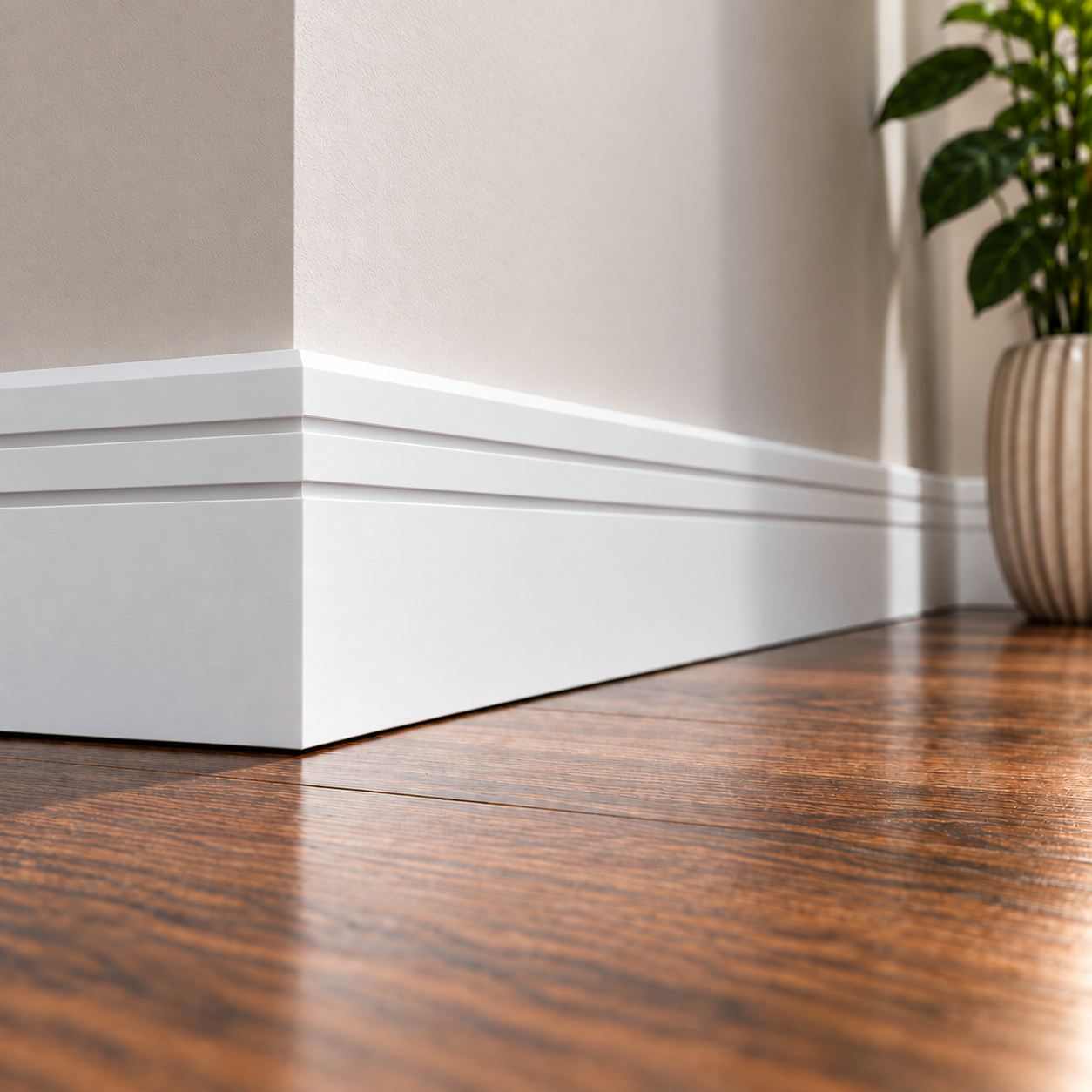 Chamfered Double Box Groove MDF Skirting Board